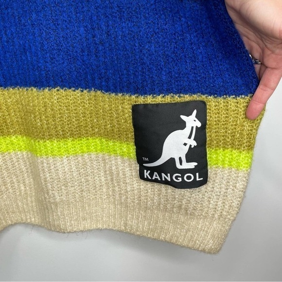 H&m x Kangol Fuzzy Striped Oversized Sweater Size Medium - Picture 6 of 13